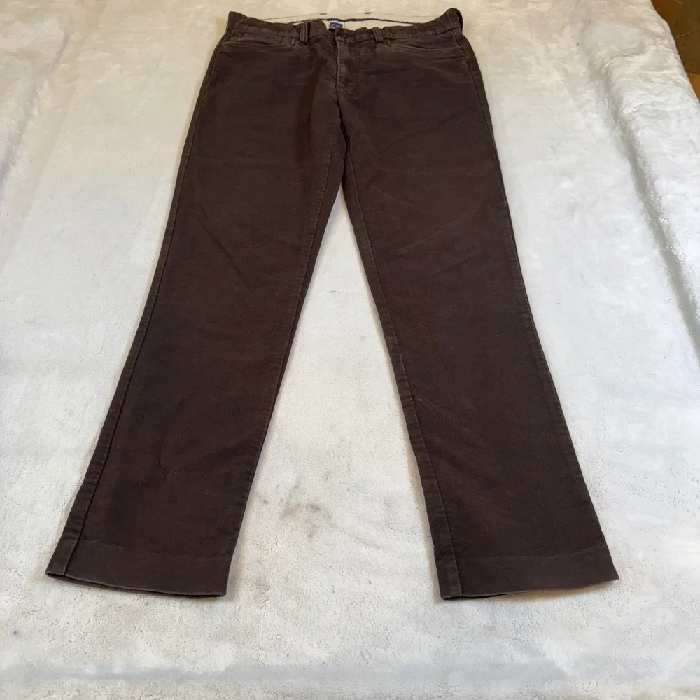Polo Ralph Lauren Mens Brown Corduroy Pants Straight Leg 36x32 Cotton Chinos